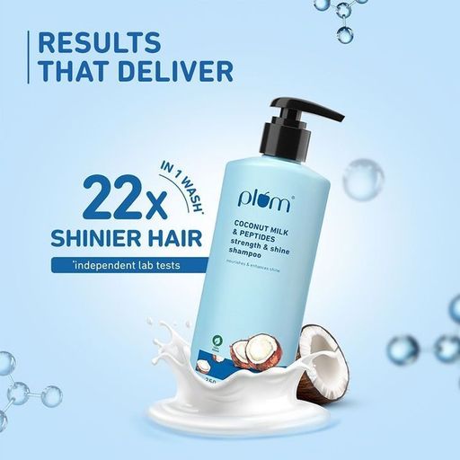 Plum Coconut Milk & Peptides Strength & Shine Shampoo.