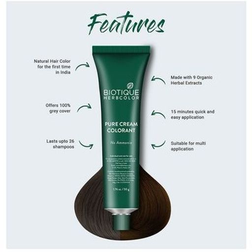 Biotique Herbcolor Hair Color 1N - Natural Black((50gm+110ml)
