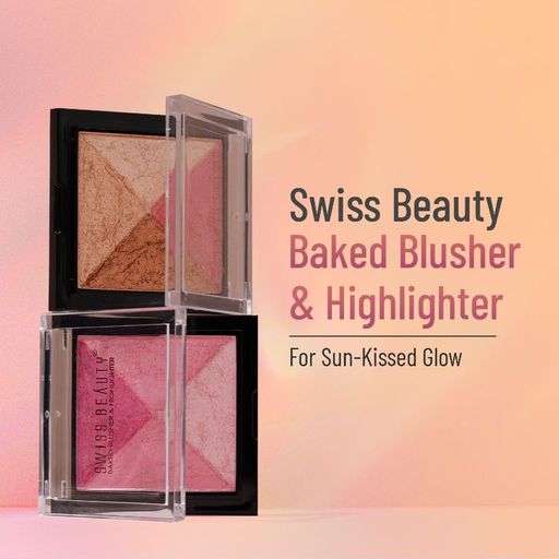 Swiss Beauty Baked Blusher & Highlighter - 01(7gm)