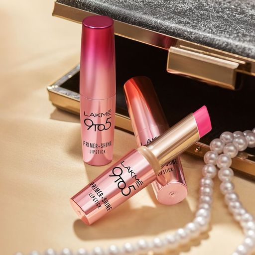 Lakme 9 To 5 Primer + Shine Lipstick - Blush Mauve(3.6gm)