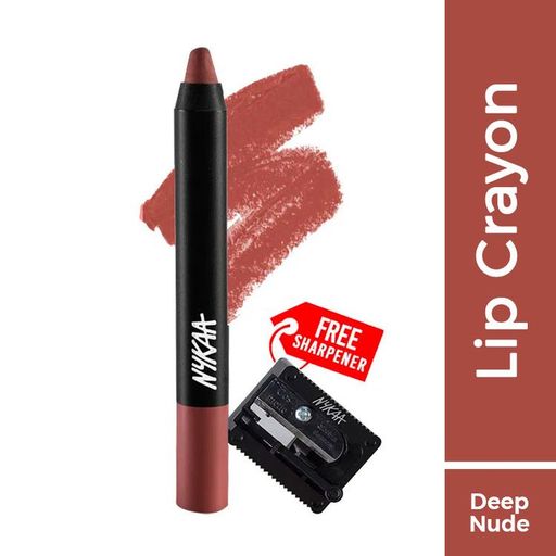 Nykaa Matte-illicious Lip Crayon Lipstick with Free Sharpener -(2.8g)