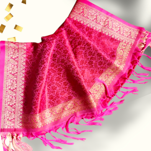 pink floral banarsi duppta like stall size 
