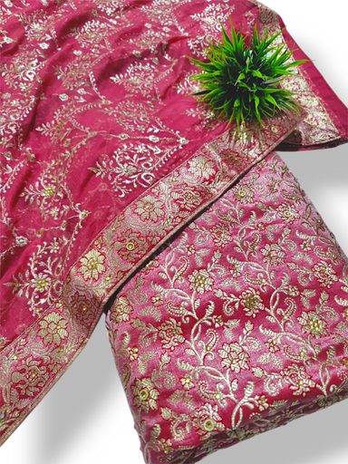 Onion Stone Work Kimkhab Silk Banarasi Gharara