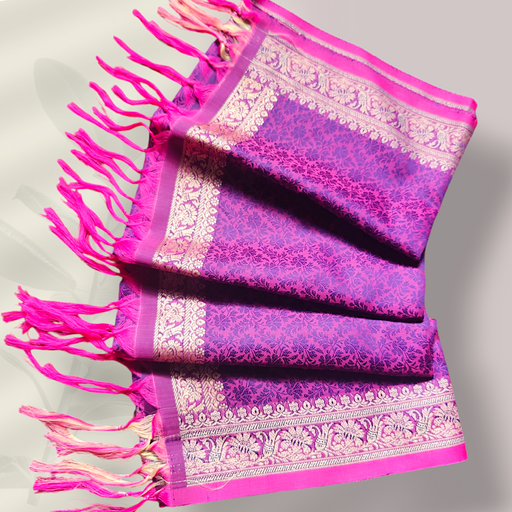 Magenta Banarsi silk Dupatta 