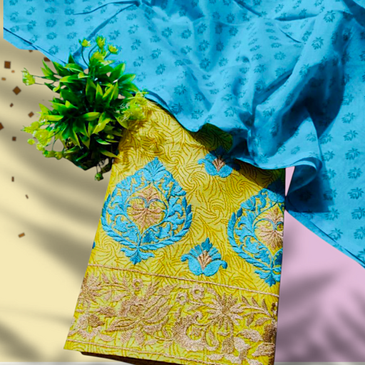 Banarsi Chanderi Silk Suit with luxary embodry work 