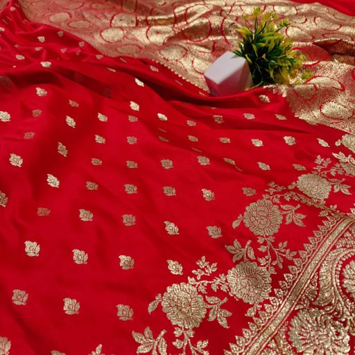 Red Chunni Buti Silk Saree