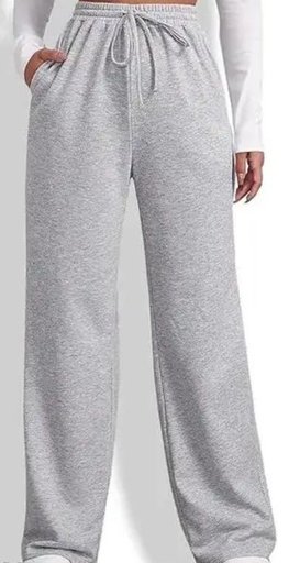 Straight Fit Women Grey Trousers