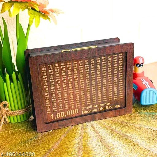 1 lakh wooden money piggi bank 