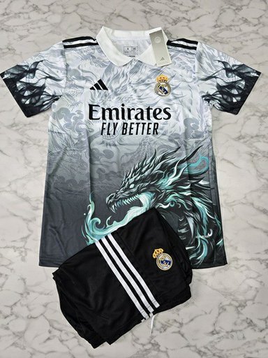 Real madrid blue flame dragon jersey kit ❄️🐉 | Embroidery quality ✨