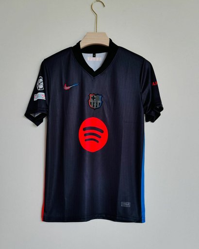Barcelona 2023/24 black away jersey 🖤 | Embroidery quality ✨
