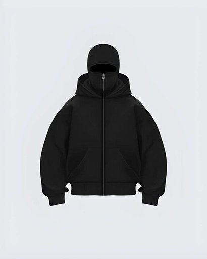 Black Balanclava Hoodie For Men