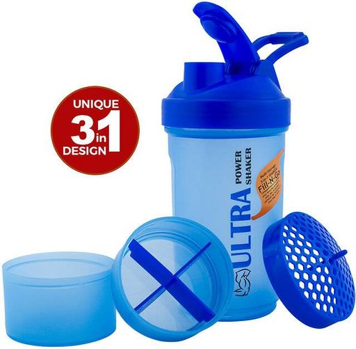 Trueware Ultra Power 3 in 1 700 ml Shaker  (Pack of 1, Blue, Plastic)