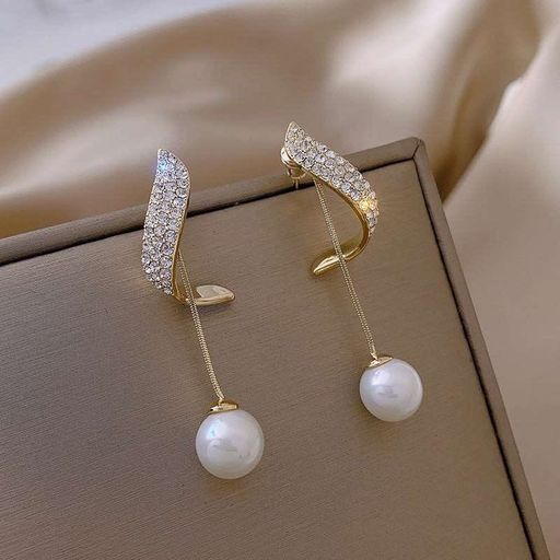Stone and Pearl Korean Earrings 