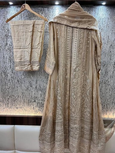 chiffon gown in pastel shades ( swipe for more)