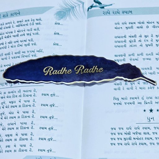 Customizable Resin Feather Bookmark with Personalized Name