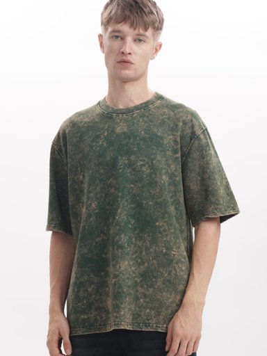 Green Acid washed oversized tshirt 