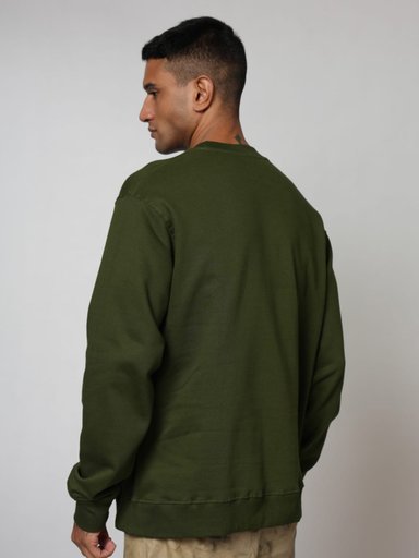 Olive green solid sweatshirt 