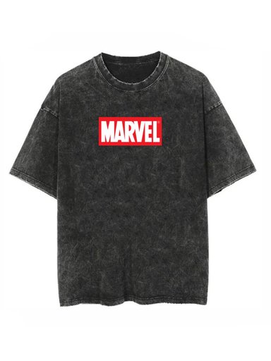Marvel Black Acid washed oversized tshirt 