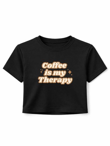 coffee is my therapy black croptop