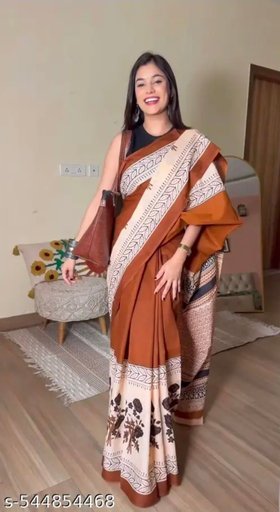 COTTON INDIA Jaipuri Hand Block Printed Soft Cotton Mulmul Saree,latest cotton mulmul saree, Sanganeri Cotton Malmal Saree, Bagru Cotton Saree, Batic / Batik Print Cotton saree In Super...