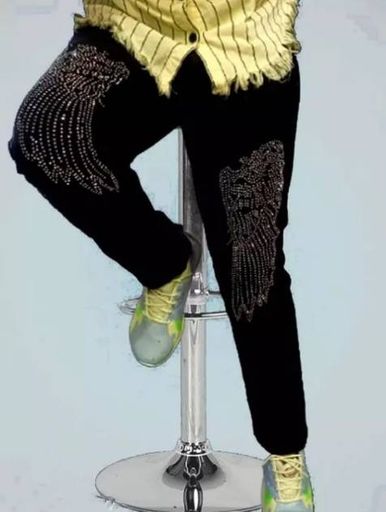 Black Printed Jeans For Men 