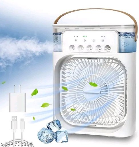 Portable Air Conditioner Fan 7 Color Changing Light Personal Air Cooler Desk Cooling Fan (Big / 1 Pc) 