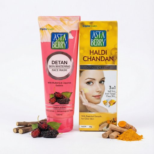 Detan Skin Whitening Face Wash + Haldi Chandan Fairness Cream Combo | Tan Removal | Brightening | Natural Skincare | 100 ml + 50 g