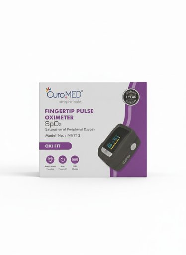 CuroMED Fingertip Pulse Oximeter – SpO₂ & Pulse Rate Monitor (Model NI/713)