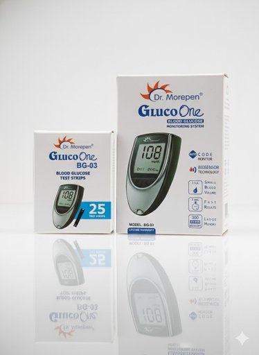 Dr. Morepen GlucoOne BG-03 Blood Glucose Monitoring System + 25 Test Strips | Fast & Accurate Results