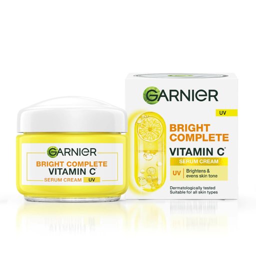 Garnier Bright Complete Vitamin C Serum Cream | UV Protection | Brightens & Evens Skin Tone 23g