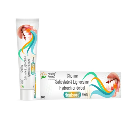 Healsore Gel – Choline Salicylate, Lignocaine HCl & Benzalkonium Chloride Gel (10g) | Mouth Ulcer & Gum Pain Relief