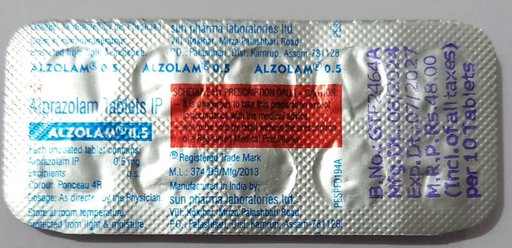 10 Tablet Alzolam 0.5mg