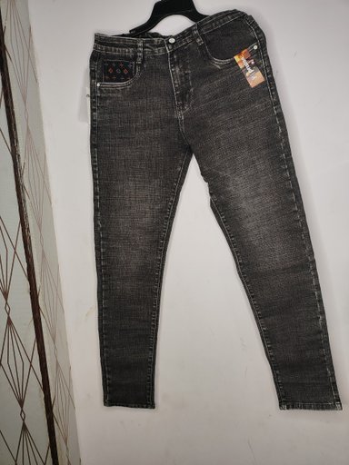 men's grey washed denim jeans, 