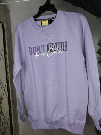 "DON'T PANIC Keep Calm" Lavender Purple Crewneck Sweatshirt for Men/Women