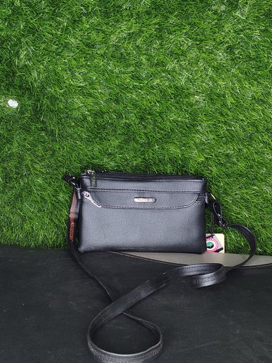 HUMAT Stylish Black Faux Leather Crossbody Shoulder Bag for Women - Compact & Versatile