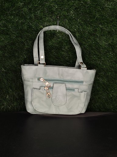 Women's Faux Leather Top Handle Satchel Handbag with Multi-Pocket Design and Adjustable Strap, Light Green