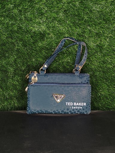 Ted Baker Women Teal Croc-Skin Patterned Small Tote Bag