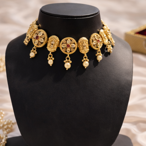 Royal Polki/Kundan Choker Necklace Jewellery Set for Women