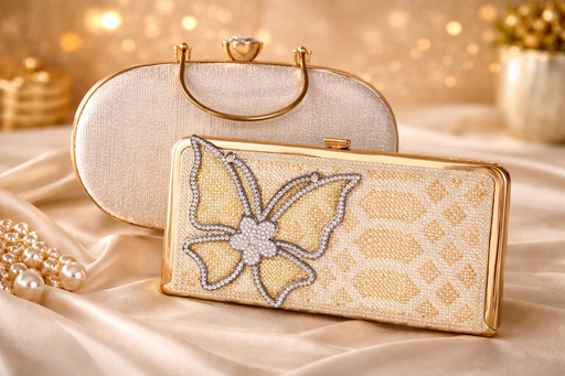 Luxury Bridal Party Wear Clutch Collection | Premium Designer Butterfly & Stone Embellished Wedding Handbags for Women