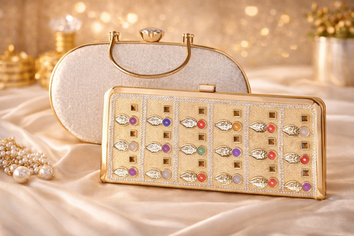Luxury Bridal Clutch Collection | Designer Crystal Butterfly & Stone-Studded Wedding Handbags | Premium Gold & Rose Gold Party Purses for Women
