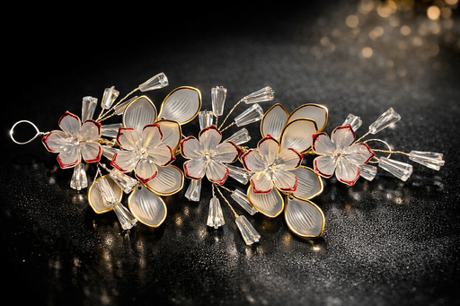 Crystal Floral Bridal Hair Vine – Gold Plated Wedding Hair Accessory with Pearl Flower Design