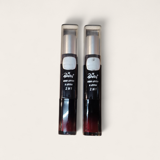 2 Pcs 2 in 1 Liquid Lipstick Matte & Gloss Combo | Long Lasting Waterproof Lipstick for Women