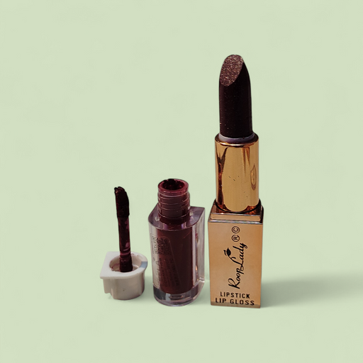 2 in 1 Lipstick and Lip Gloss Combo | Matte Lipstick with Liquid Gloss for Women