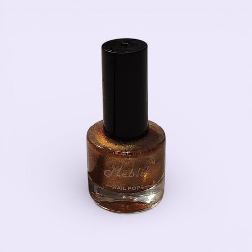 Meblik Nail Pops Metallic Copper Nail Polish – Long Lasting Quick Dry Shimmer Nail Paint for Women