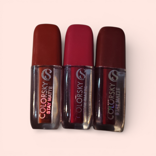 Colorsky Stay Matte Liquid Lipstick Combo Pack of 3 – Long Lasting Waterproof & Smudge Proof Matte Lipstick for Women