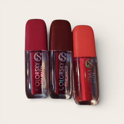 Colorsky Stay Matte Liquid Lipstick Combo Pack of 3 – Long Lasting Waterproof & Smudge Proof Matte Lipstick Set for Women
