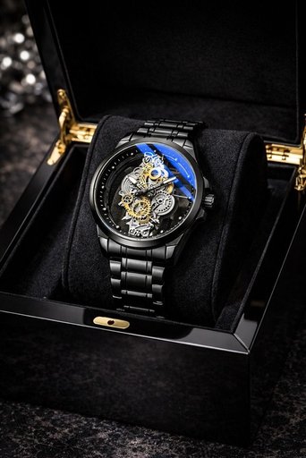 Luxury Black Skeleton Analog Watch for Men – Stainless Steel Premium Designer Wrist Watch Luxury Black Skeleton Watch for Men | Premium Design