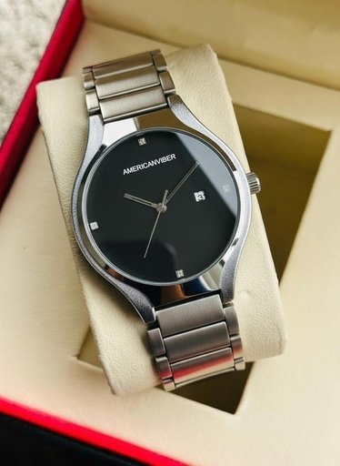 Luxury Black Dial Stainless Steel Watch for Men – Premium Analog Designer Wrist Watch | Best Budget Watch India