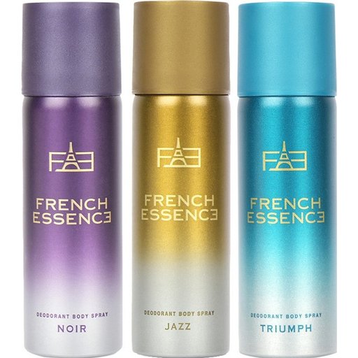French Essence Luxury Body Spray Combo for Men - Pack of 3 (Noir, Jazz & Triumph) | Long Lasting Premium Fragrance Gift Set