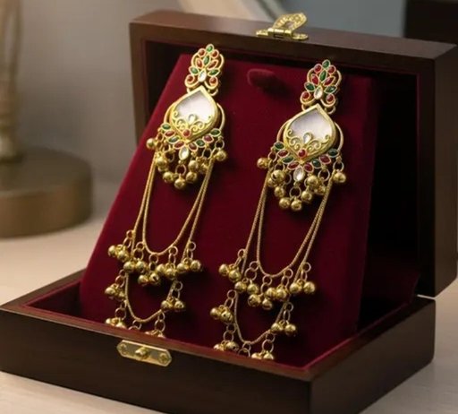 White Stone Ghungroo earings 🌷✨